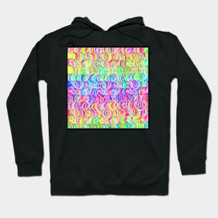 Trippy  Rainbow Dot Stripes and Wiggles Hoodie